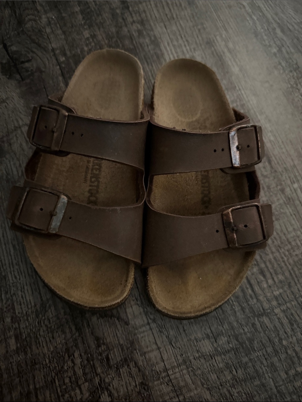 Birkenstock Brown Double-Buckle Slide Sandals for Kids